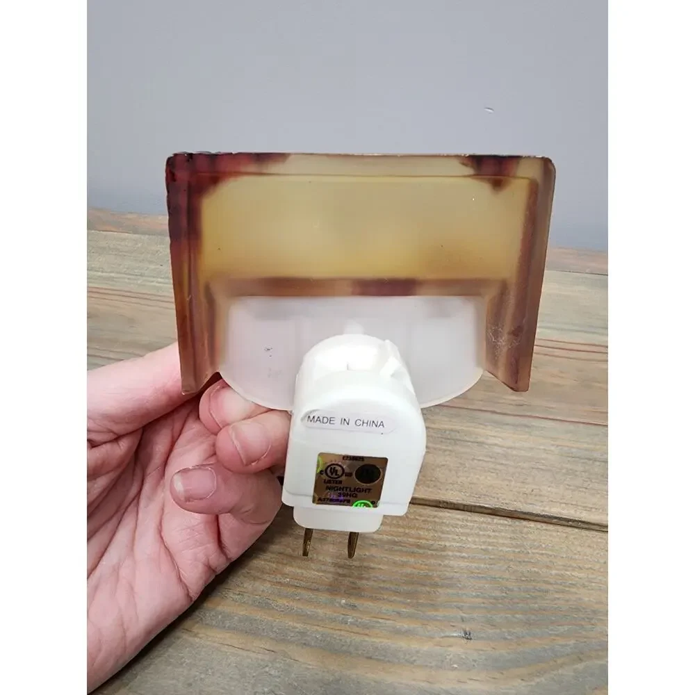 Vintage Halloween Spooky Ghost In Fireplace Acrylic Night Light Plug Wall